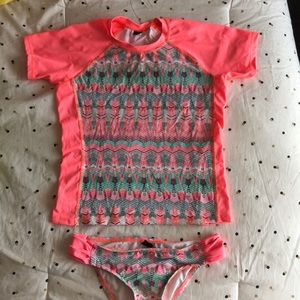 Girls Hurley Swimsuit (Top & Bottom) L